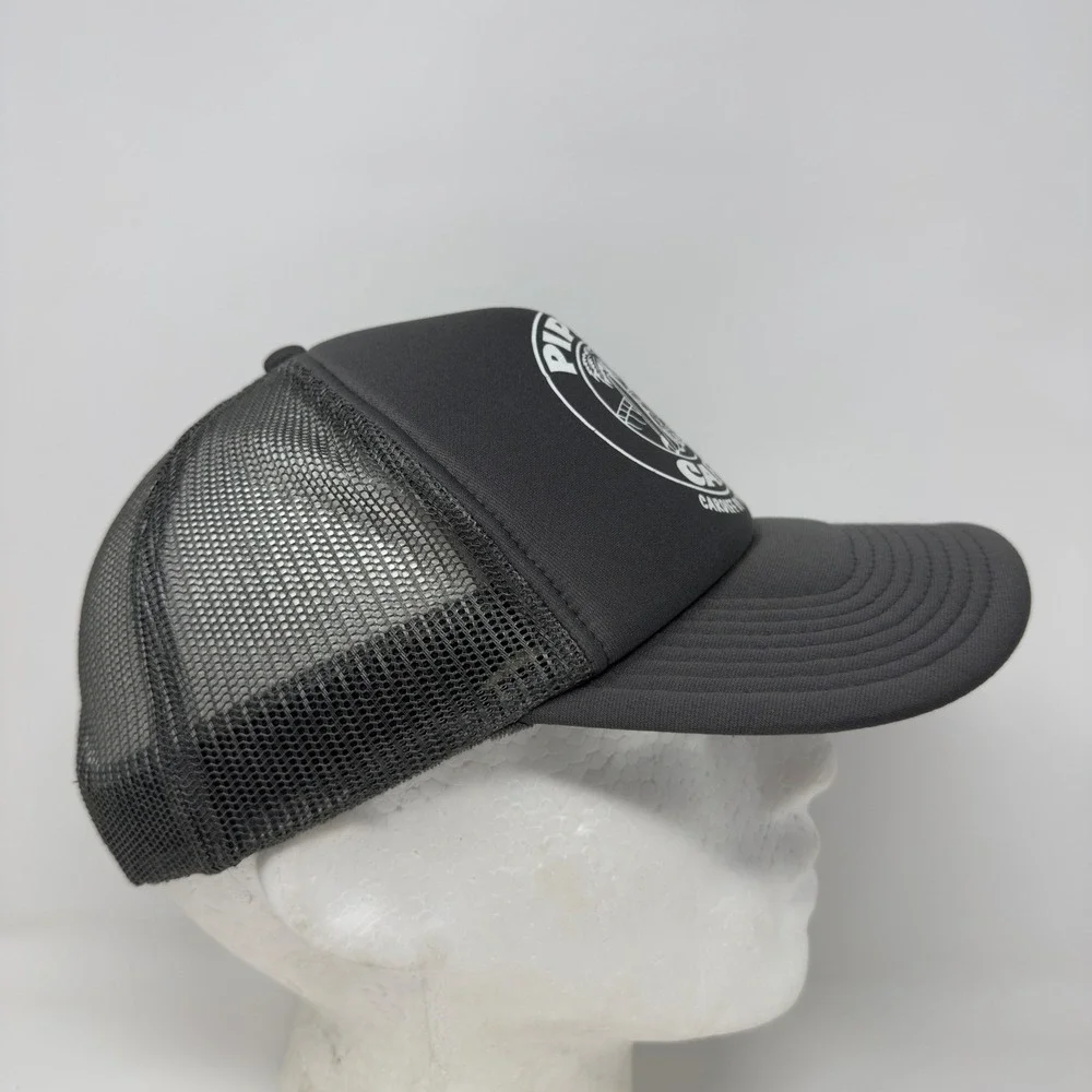 Pipes Cafe Cardiff By The Sea, CA Gray Trucker Hat OTTO Snapback Surf